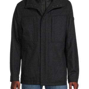 Michal Kors Wool-Blend Field Heathered Coat